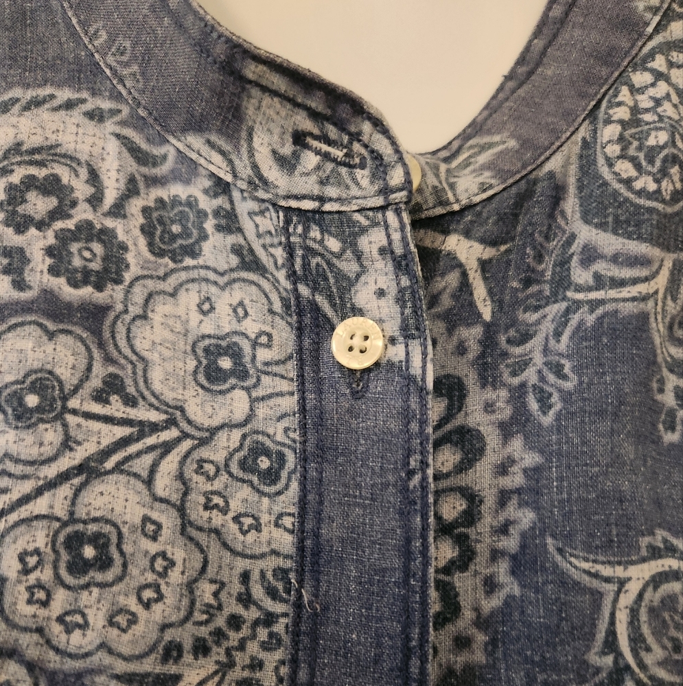 Ralph Lauren Blue Paisley Shirt - Picture 2 of 6